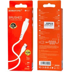 Usb Кабель-зарядка Type-C Borofone BX37 Wieldy 3A 1м в оплётке PVC белый