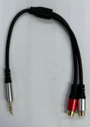 Переходник AUX 3,5mm на 2xRCA (мама) Livepower S270 черный