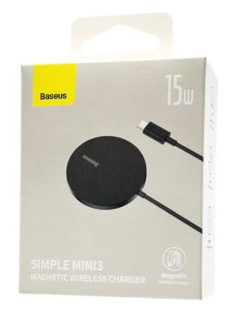  Беспроводное зарядное устройство Baseus Simple Mini 3 Magnetic Wireless 15W CCJJ040001 черное