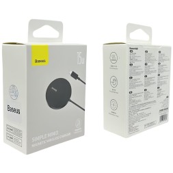 Беспроводное зарядное устройство Baseus Simple Mini 3 Magnetic Wireless 15W CCJJ040001 черное