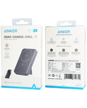  Powerbank с беспроводной зарядкой Anker 633 Snap Charge 10000mAh 5W/7.5W 1USB/1C (A1641) черный