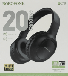 Стереонаушники Bluetooth Полноразмерные Borofone BO19 Musique BT5.3/200mAh/4ч/AUX черные