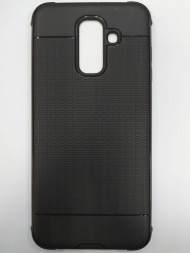 Накладка для Samsung Galaxy A6 Plus (2018) силикон Auto Focus чёрный