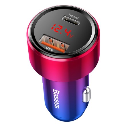  Автомобильное заряд. устр. Baseus 1USB/1C 45W CCMLC20C-09 перламутровое