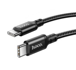 Usb Кабель-зарядка Type-C на Type-C Hoco X14 Double 3A 60W 1м в тканевой оплетке черный