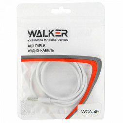 Аудиокабель AUX 3.5мм Walker WCA049 1м силиконовый белый