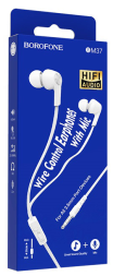 Наушники с микрофоном Borofone BM37 1.2м плоский белый