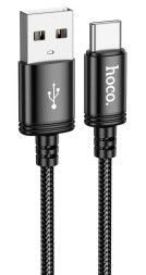 Usb Кабель-зарядка Type-C Hoco X89 1м 2.4A в тканевой оплетке черный