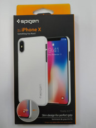 Клип-кейс Spigen для iPhone X Thin Fit, ультра-белый (057CS22112)
