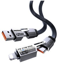 USB/USB-C Кабель-зарядка Remax RC-C189 4в1 Lightning/Type-C 1м 65W черный