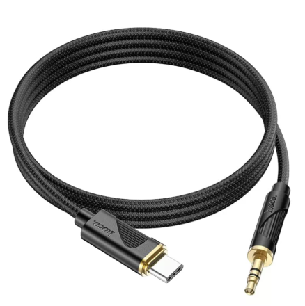  Кабель-переходник Hoco UPA30 Type-C (папа) на AUX 3.5мм (папа) 1м черный