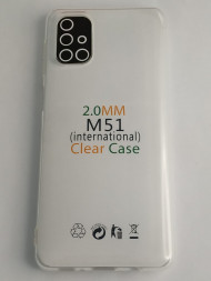 Чехол-накладка силикон 2.0мм Samsung Galaxy M51 прозрачный