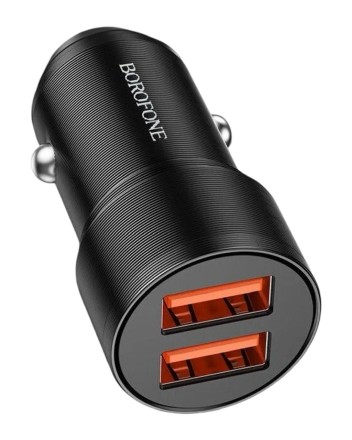  Автомобильное заряд. устр. Borofone BZ19 2USB 2.4A черное