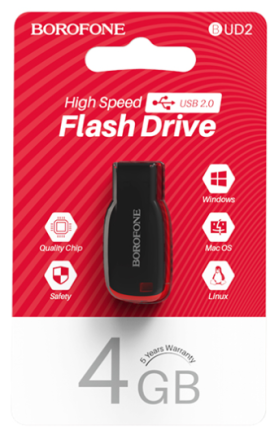  USB флеш накопитель Borofone 4GB UD2 черный