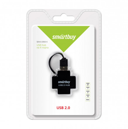 USB-HUB Smartbuy 4 порта (SBHA-6900-K) черный