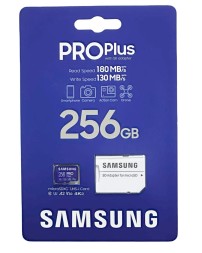 micro SDXC карта памяти Samsung 256GB PRO Plus Class10 UHS-I 180MB/s с адаптером