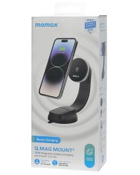 Держатель в автомобиль на торпеду c Magsafe Momax Q.Mag Mount 5 15W черный