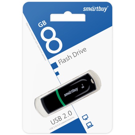  USB флеш накопитель Smartbuy 8GB Paean Black (SB8GBPN-K)