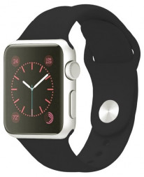 Сменный браслет силиконовая для Apple Watch 42mm черный