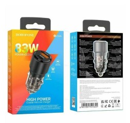 Автомобильное заряд. устр. Borofone BZ20A 1USB/1C 83W черное