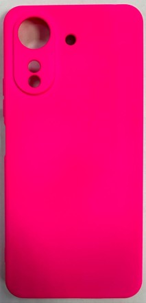  Накладка для Xiaomi Redmi 13C Silicone cover без логотипа ярко-розовая