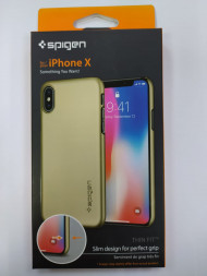 Клип-кейс Spigen для i-Phone X Thin Fit, шампань (057CS22111)