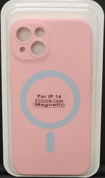 Накладка для i-Phone 14 6.1&quot; Magsafe силикон розовая