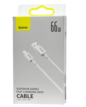  Usb Кабель-зарядка TYPE-C Baseus Superior 2м (CATYS-A02) 66W белый