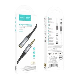 Кабель-переходник Hoco UPA20 AUX (папа) на AUX 3.5мм (мама) 1м серебристый