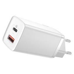 Сетевое зар. устр. Baseus GaN2 Lite Quick Charger 1USB/1C 65W (CCGAN2L-B02) белое