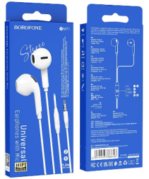Наушники с микрофоном Borofone BM71 1.2м белые