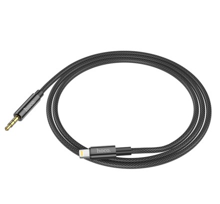  Кабель-переходник Hoco UPA19 Lighting (папа) на AUX 3.5мм (папа) 1м черный