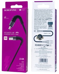 Usb Кабель-зарядка Micro Borofone BX32 Munificent 2.4 A 1м черный