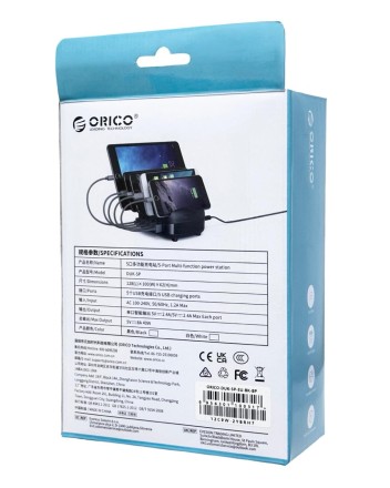  Сетевое зар. устр. Orico DUK-5P 5USB 40W с подставкой под 5 смартфонов черное