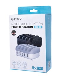 Сетевое зар. устр. Orico DUK-5P 5USB 40W с подставкой под 5 смартфонов черное