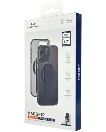  Накладка для i-Phone 15 Pro Max Keephone Maggrip MagSnap матовый прозрачный черный