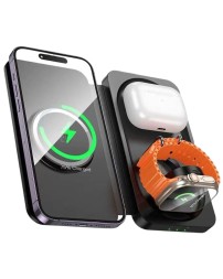 Беспроводное зарядное устройство 3in1 смартфон/Watch/AirPods Hoco CQ13 15W черное