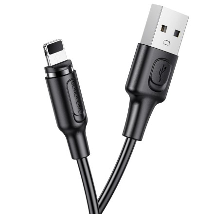  Usb Кабель-зарядка магнитный Lightning Borofone BX41 Amiable 2.4A 1м силиконовый черный