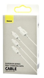 Кабель-зарядка Baseus Superior 3в1 i-Phone/Type-C/Micro 1.5м (CAMLTYS-02) 3.5A белый