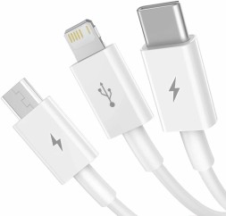 Кабель-зарядка Baseus Superior 3в1 i-Phone/Type-C/Micro 1.5м (CAMLTYS-02) 3.5A белый