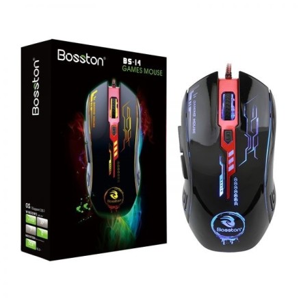  Мышь проводная игровая Bosston BS-14 черная