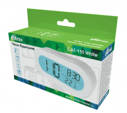 Часы-будильник Ritmix CAT-110 белые