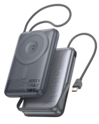 Powerbank с беспроводной зарядкой MagSafe Hoco Q43 10000mAh 1USB-C/1USB-C 20W серый