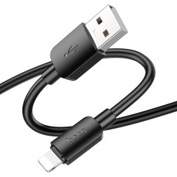 Usb Кабель-зарядка Lightning Hoco X96 2.4A 1м силиконовый черный