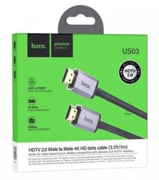 Кабель HDMI - HDMI v2.0 Hoco US03 4K/60Hz 1м черный