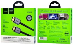 Кабель HDTV - HDTV v2.0 Hoco US03 4K/60Hz 1м черный