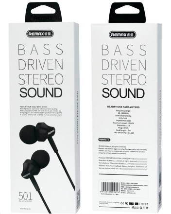  Стереонаушники с микрофоном Remax RM-501 черные