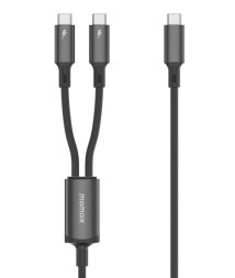 Usb Кабель-зарядка Type-C на 2Type-C Momax Mag.Link 100W DC85D 1.5м черный