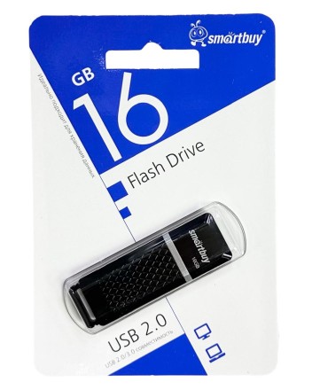  USB флеш накопитель Smartbuy 16GB Quartz Black (SB16GBQZ-K)