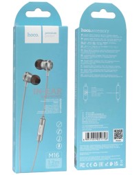 Стереонаушники Hoco M16 с микрофоном серебристые